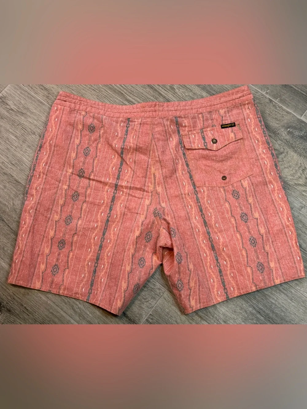 Billabong X Wrangler Board Shorts Mens 38 Red Wesley Lo Tide Hemp Blend Beach